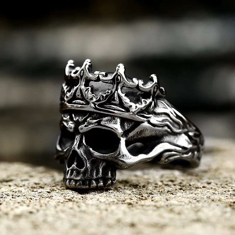 Beier 2022 New Various Designs Classical Noble Crown Skull Men\'s Ring Punk Skeleton Biker Motorcycle Gothic Creative Jewelry