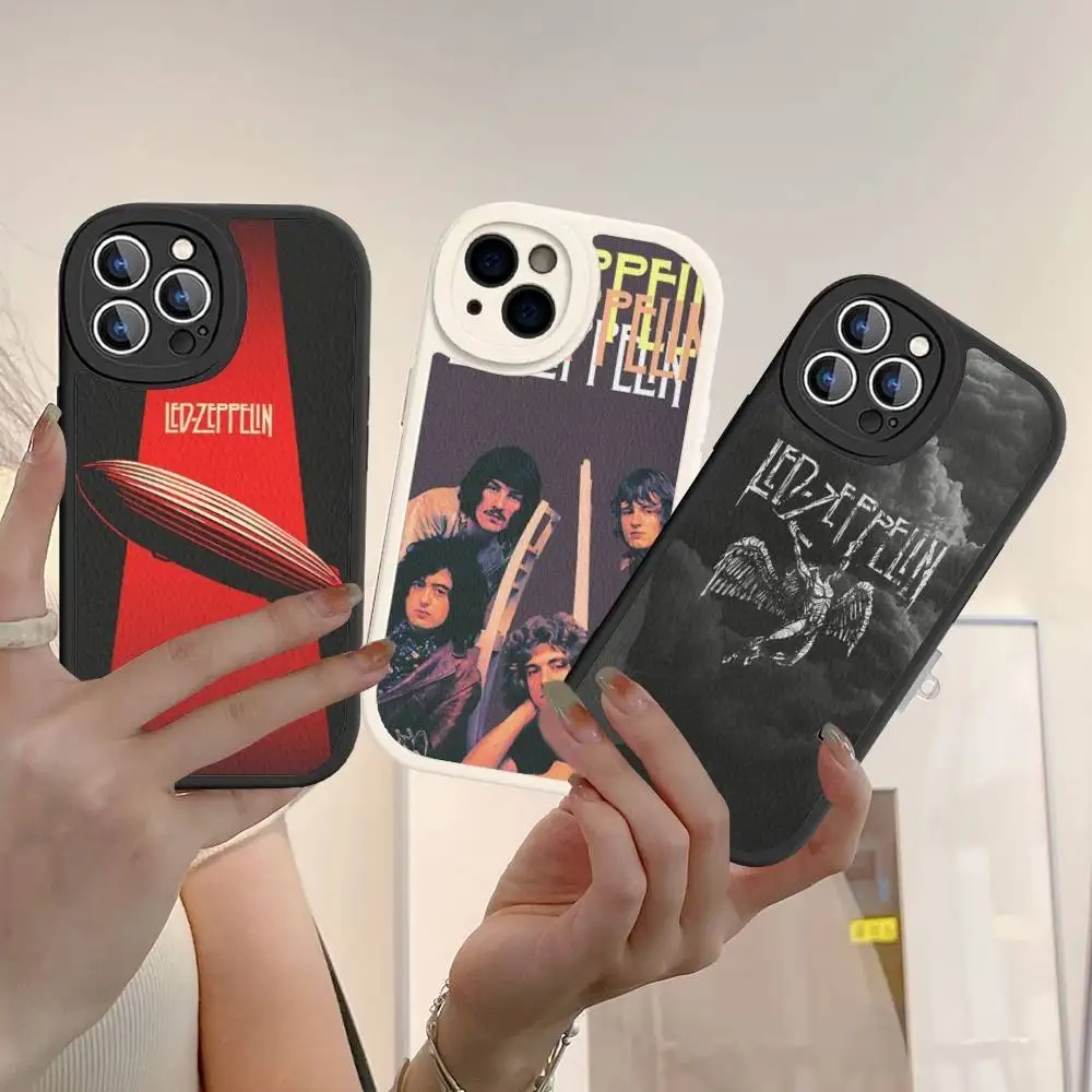 

Rock Band L-Led Zeppelin For IPhone 16 15 14 16E 13 12 11 Pro Max Plus Phone Leather Case