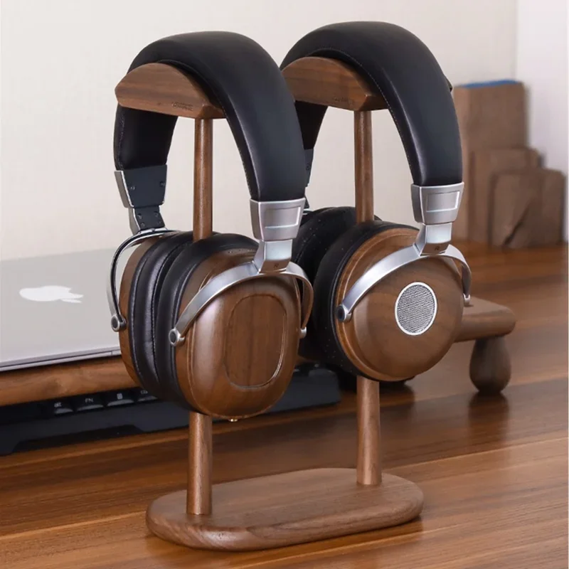 Desk Headband Headphone WALNUT Wooden Stand Holder Rack For Airpods Max Beats Series PC Gaming Earphone Headphone Holder