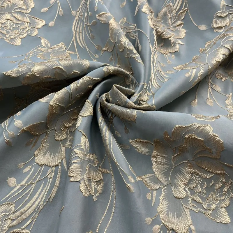 Tecido jacquard flor tridimensional por metro estilo palácio alívio vestidos femininos cortinas qipao sofá designer tecido diy