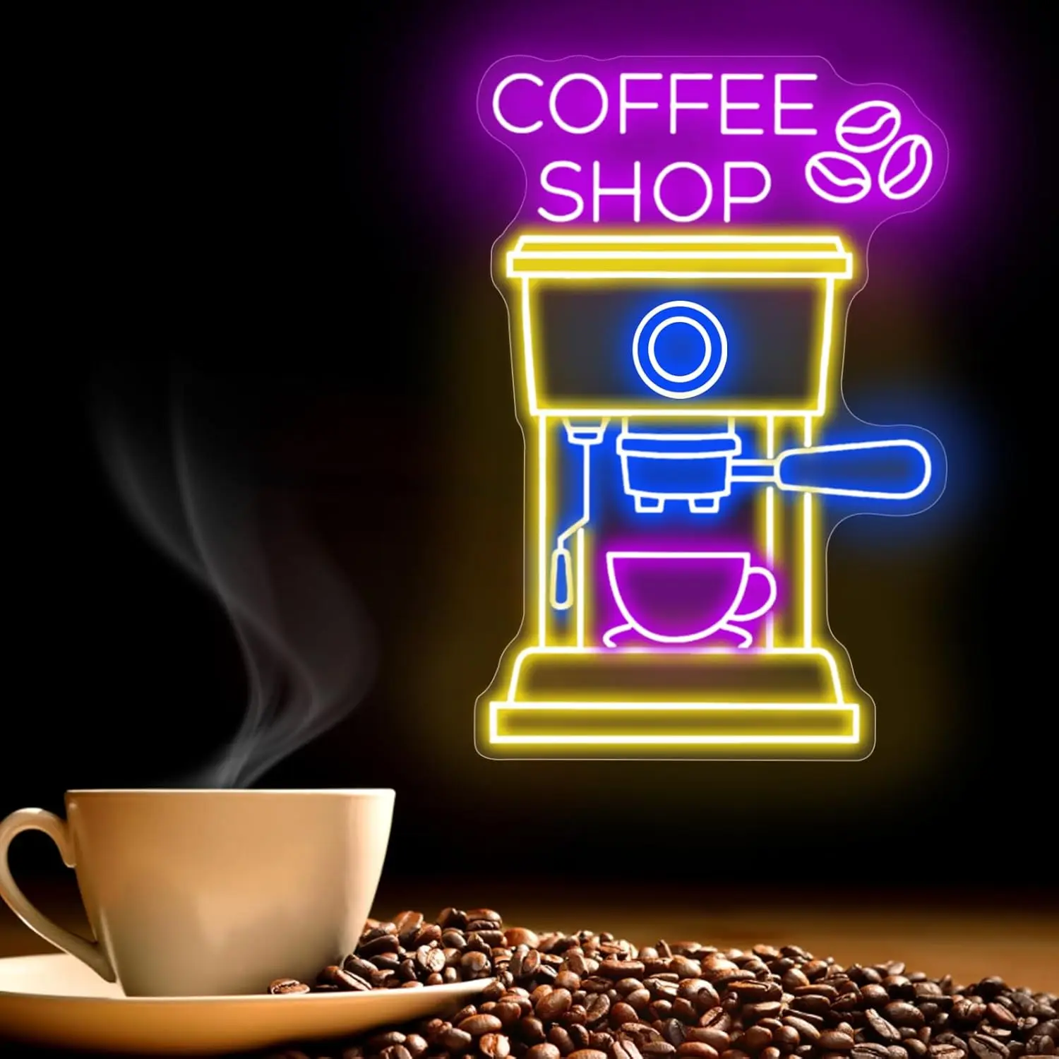 

Светодиодная неоновая вывеска для кофейни, USB-светильник с регулировкой яркости, неоновая вывеска для игровой комнаты, спальни, бара, гостиной, подарок на день рождения, декор для стен