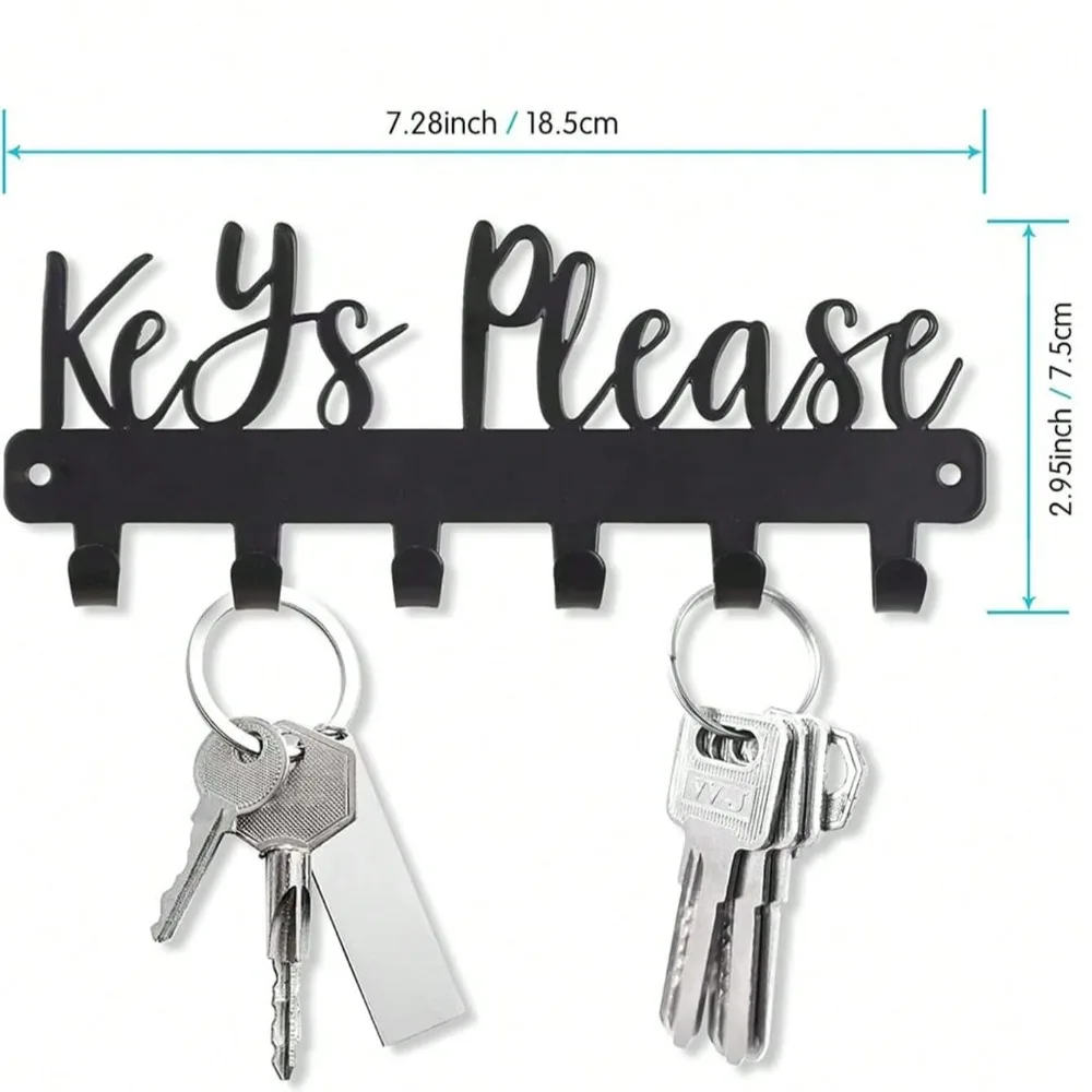 プレミアム1個BITALYEキー用壁掛けキーホルダー - ブラックメタル装飾キーオーガナイザー、廊下、玄関に最適