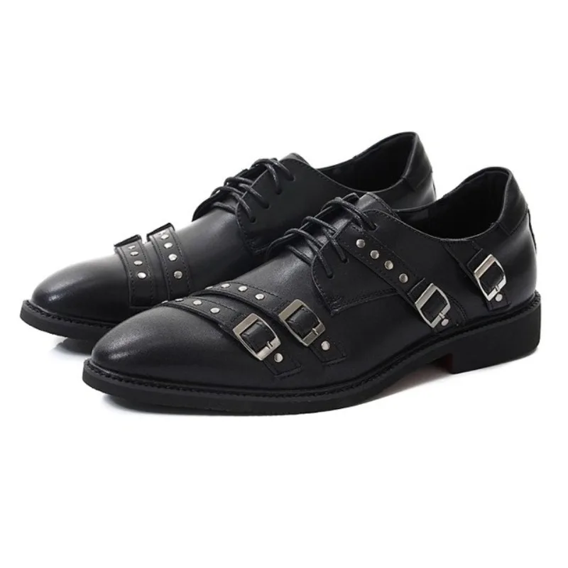 

Черные туфли-лодочки на низком каблуке с узким ремешком в стиле ретро, женские модные лоферы с металлическими заклепками и пряжкой, элегантная офисная обувь для поездок на работу