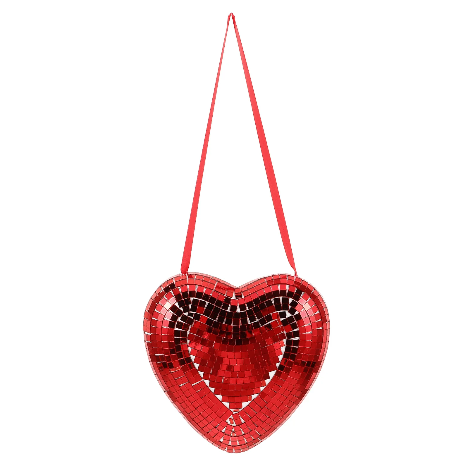 

Heart Decoration Hanging Disco Ball Valentine'S Day Ornament For Wedding Party Home Bar Decorative Reflective Ball
