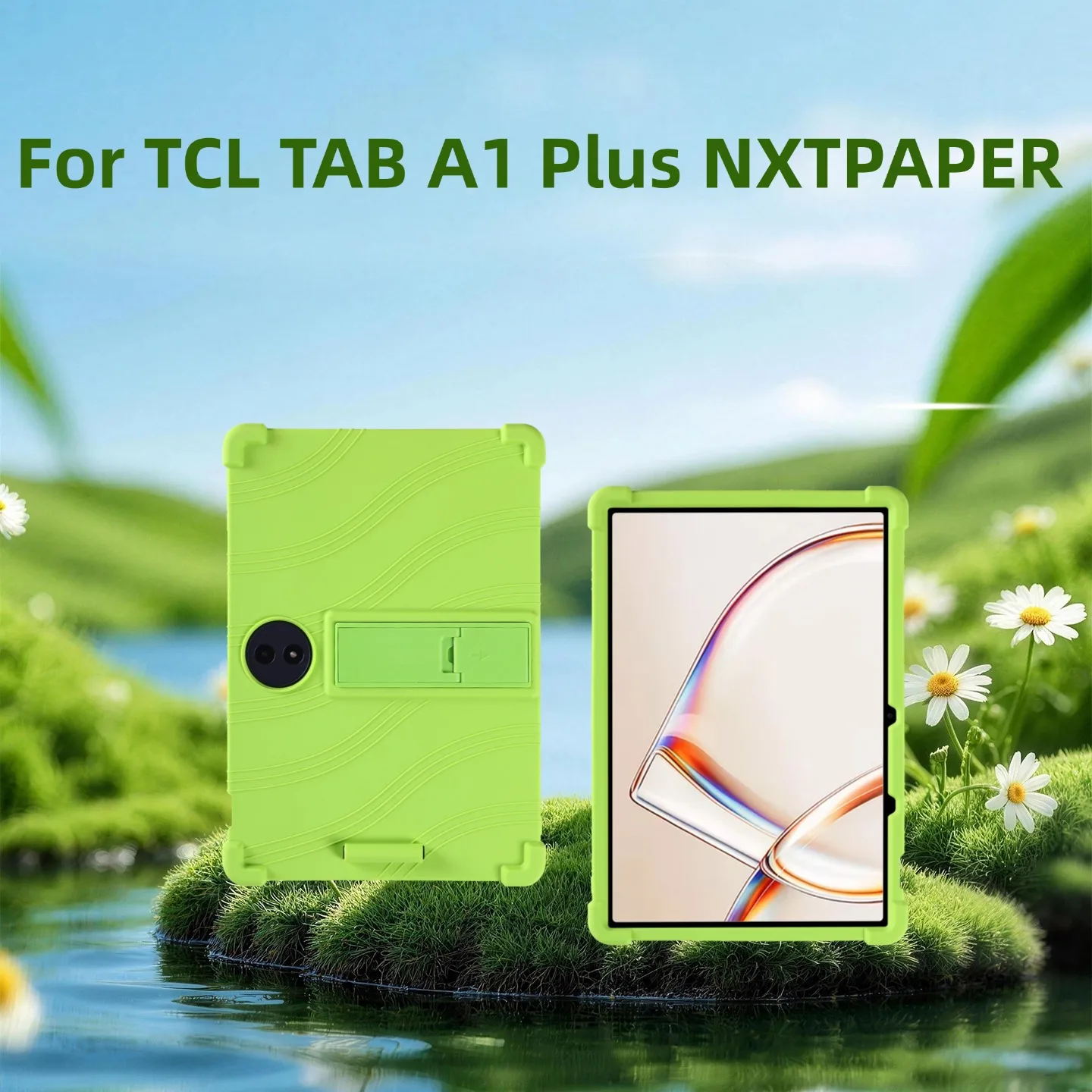 For TCL TAB A1 plus NXTPAPER 12.2 Inch Tablet Case - Soft Silicone Adjustable Stand Shockproof Kids-Friendly Protection