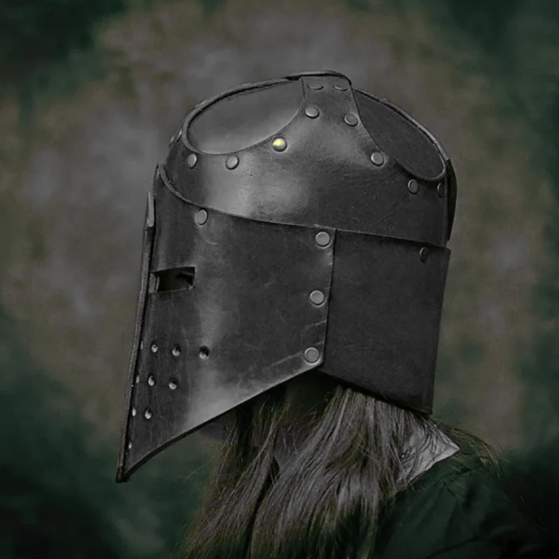 Mittelalter licher Ritter Templer Kreuzritter Helm Piraten Krieger Leder Maske Hut Soldat Cosplay Kostüm Kopf Rüstung Zubehör