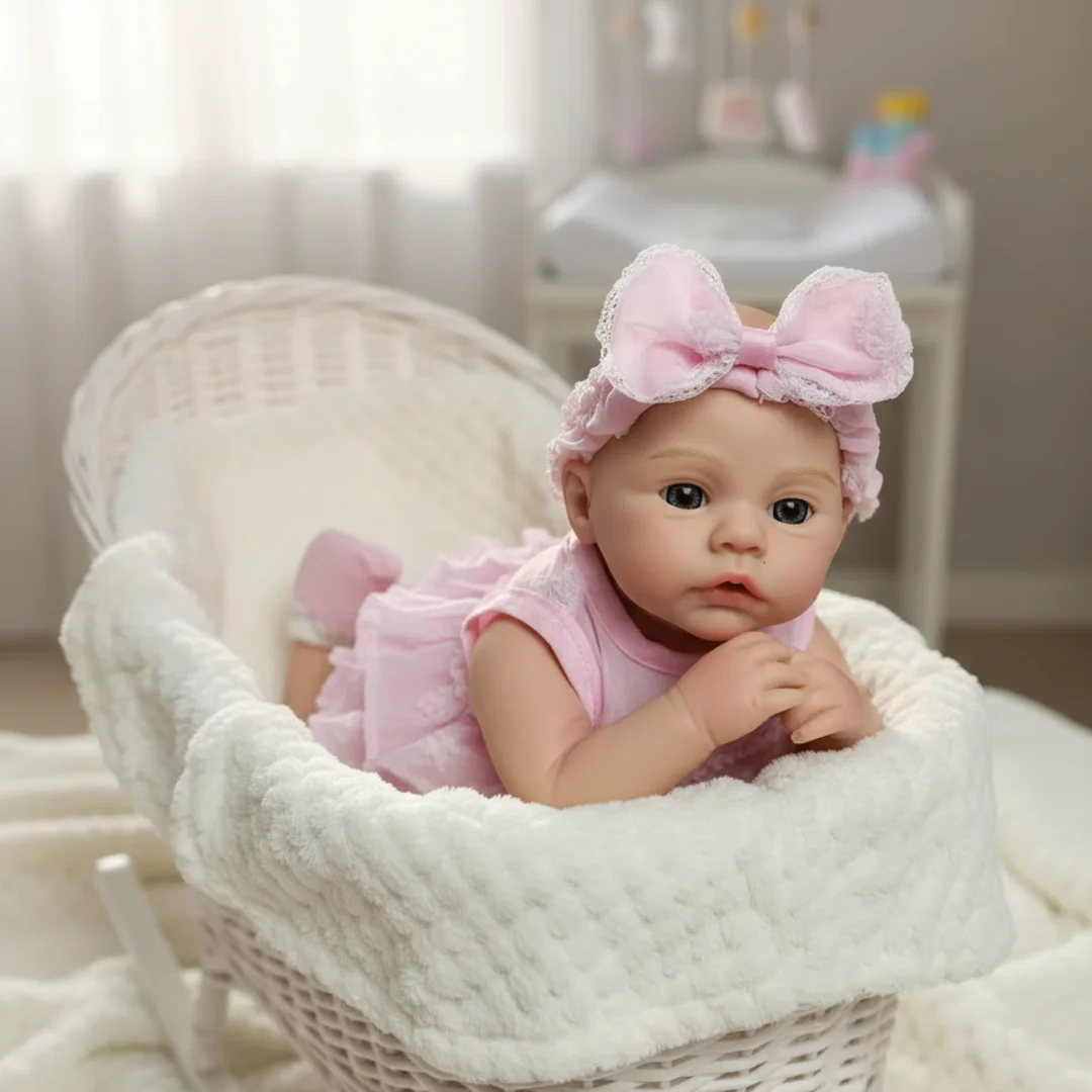 2 ensembles de vêtements bouche ouverte 33cm prairie bebe reborn de silicone fille poupée avec peinture à la main peau lavable réaliste nouveau-né poupée