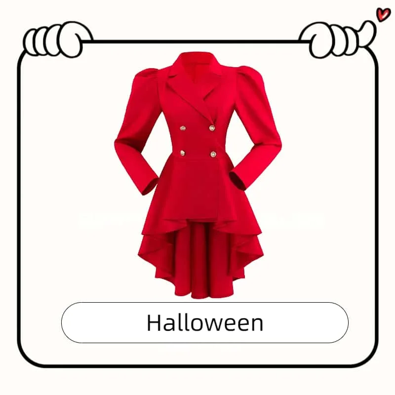 

В наличии бестселлер на Хэллоуин: красный средневековый фрак готический викторианский винтажный костюм для косплея