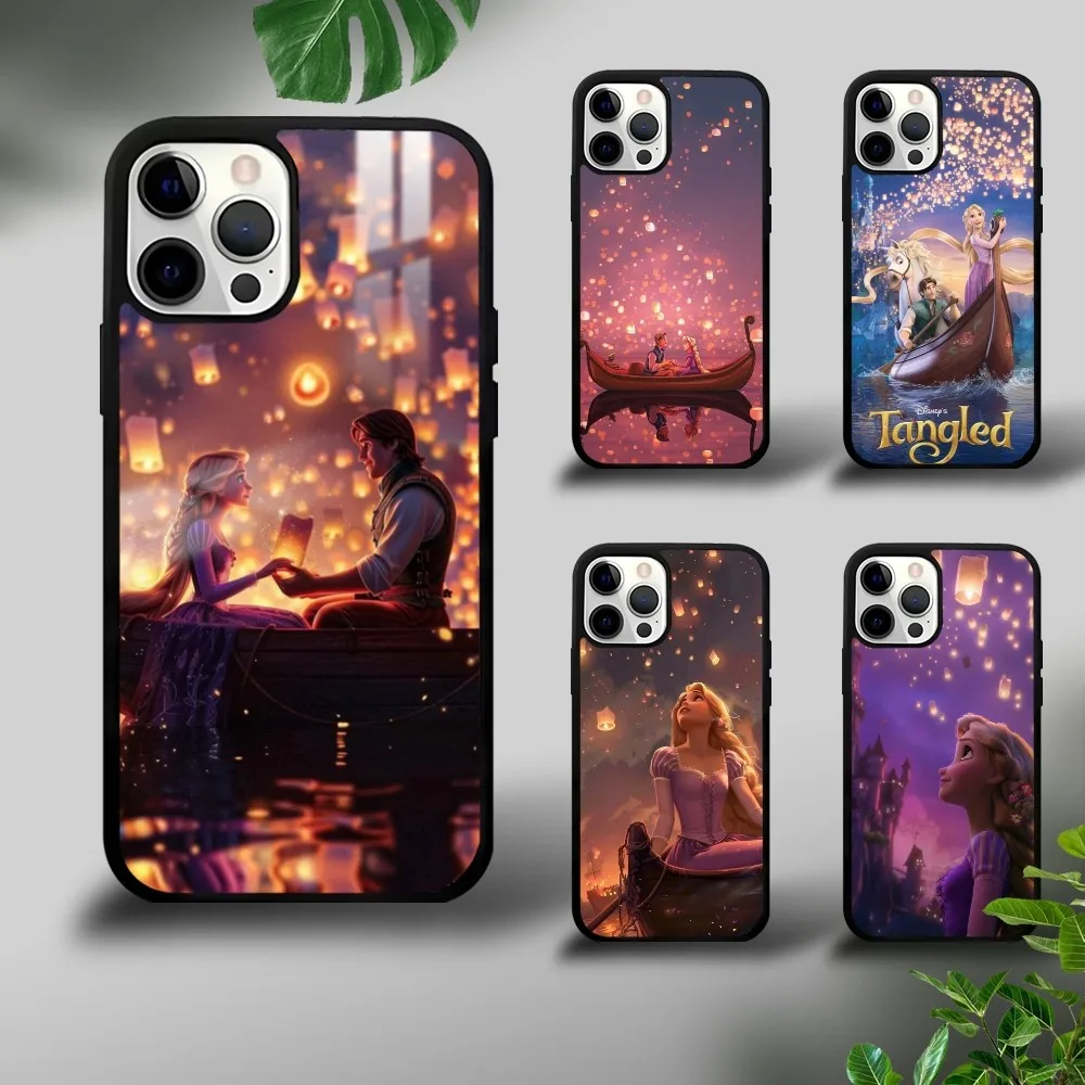 Movie Tangled Rapunzel Lights Night Boat Phone Case For IPhone 16 15 14 13 12 11 Pro Xs Max Mini Plus Celulares Hard Funda