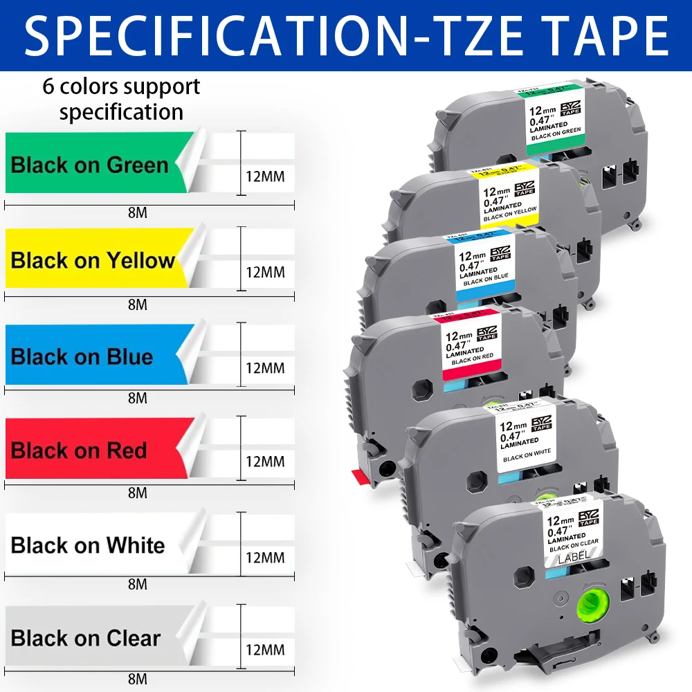 

5PK Brother TZe Labeller TZe-231 12mm Label Tape Compatible for Brother Tape Label Maker Printer Replacement for Brother P-Touch
