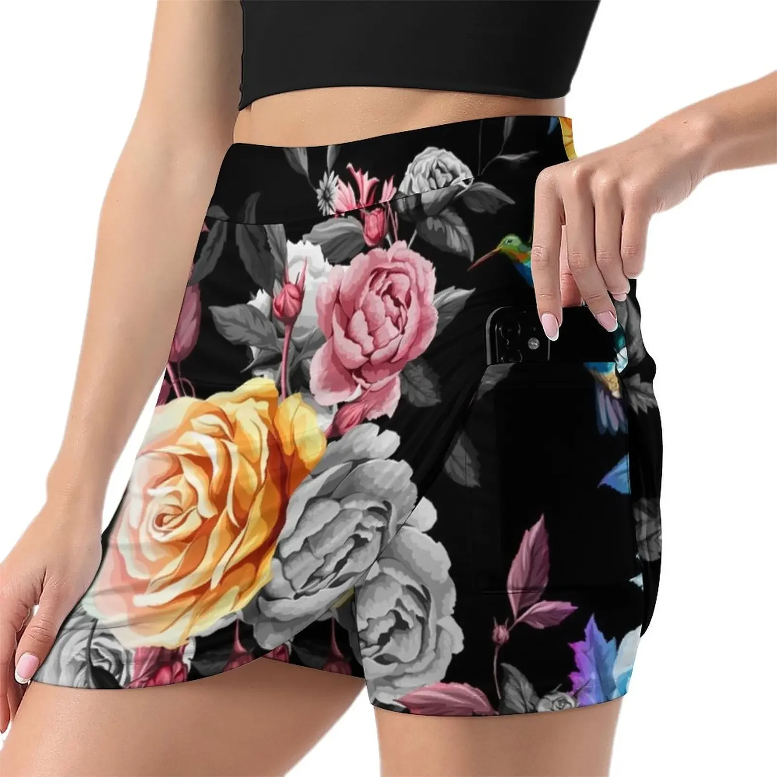Butterflies and hibiscus flowers Mini Skirt korean style clothing summer dress women 2024 korean ladies summer Short skirt woman
