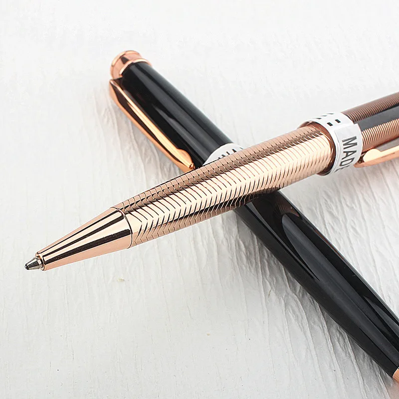 Luxury Quality Gray Rose Gold Business Office Ballpoint Pen New Student School Stationery Supplies Pens for Writing