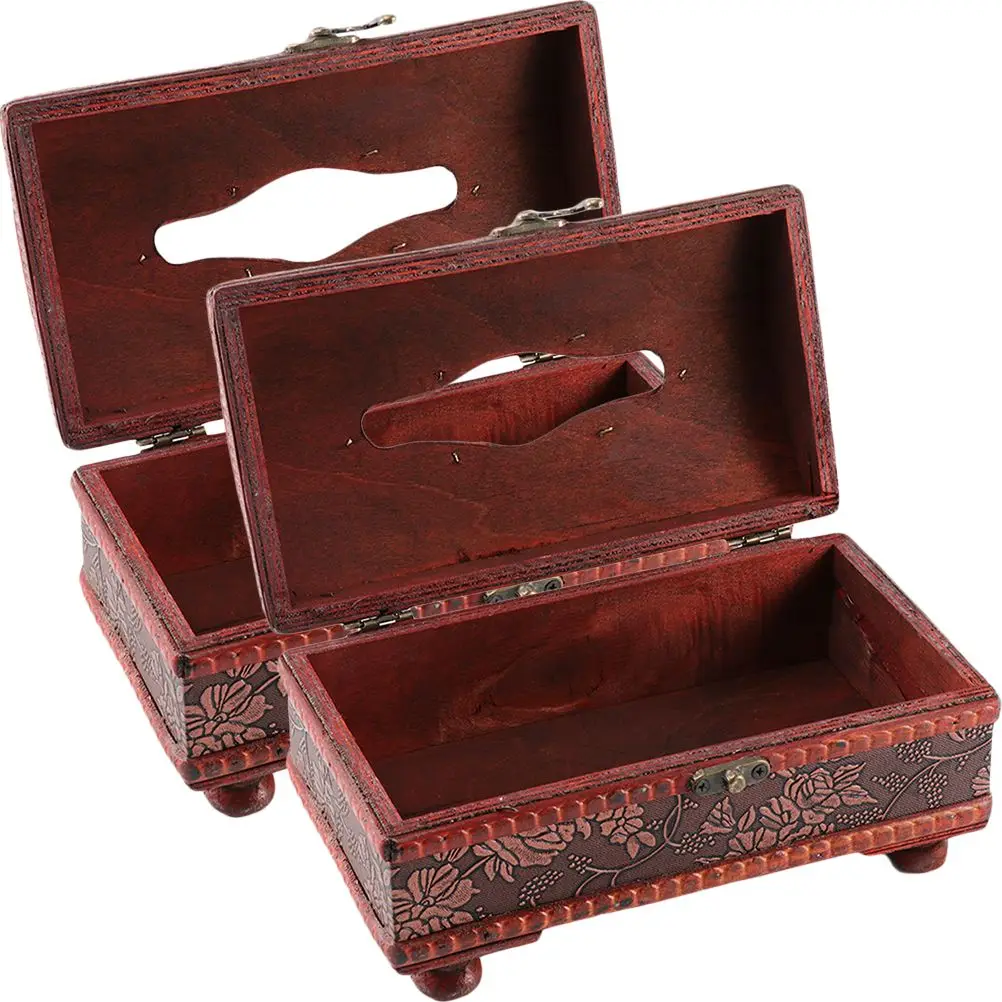 

Wooden Paper Pump Box Tissue Dispenser Retro Decor Household Napkin Boxes Towel Container Holder Vintage Storage Box For Living