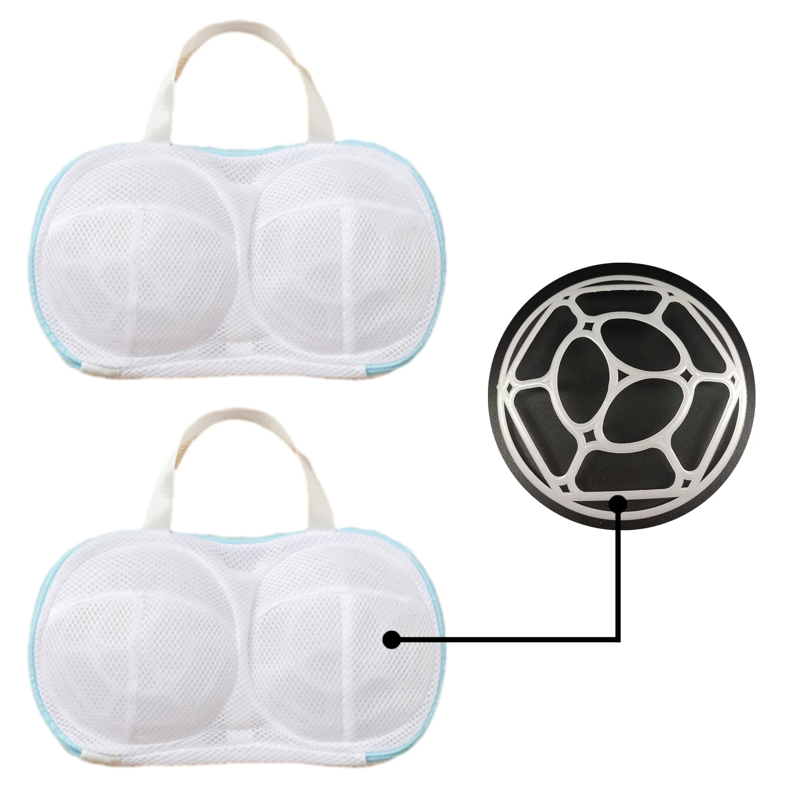 2 Pieces Bra Washing Bags, Mesh Laundry Bags with 3D Bracket and Zipper, Lingerie Bags Protector for Washing Delicates, Sock