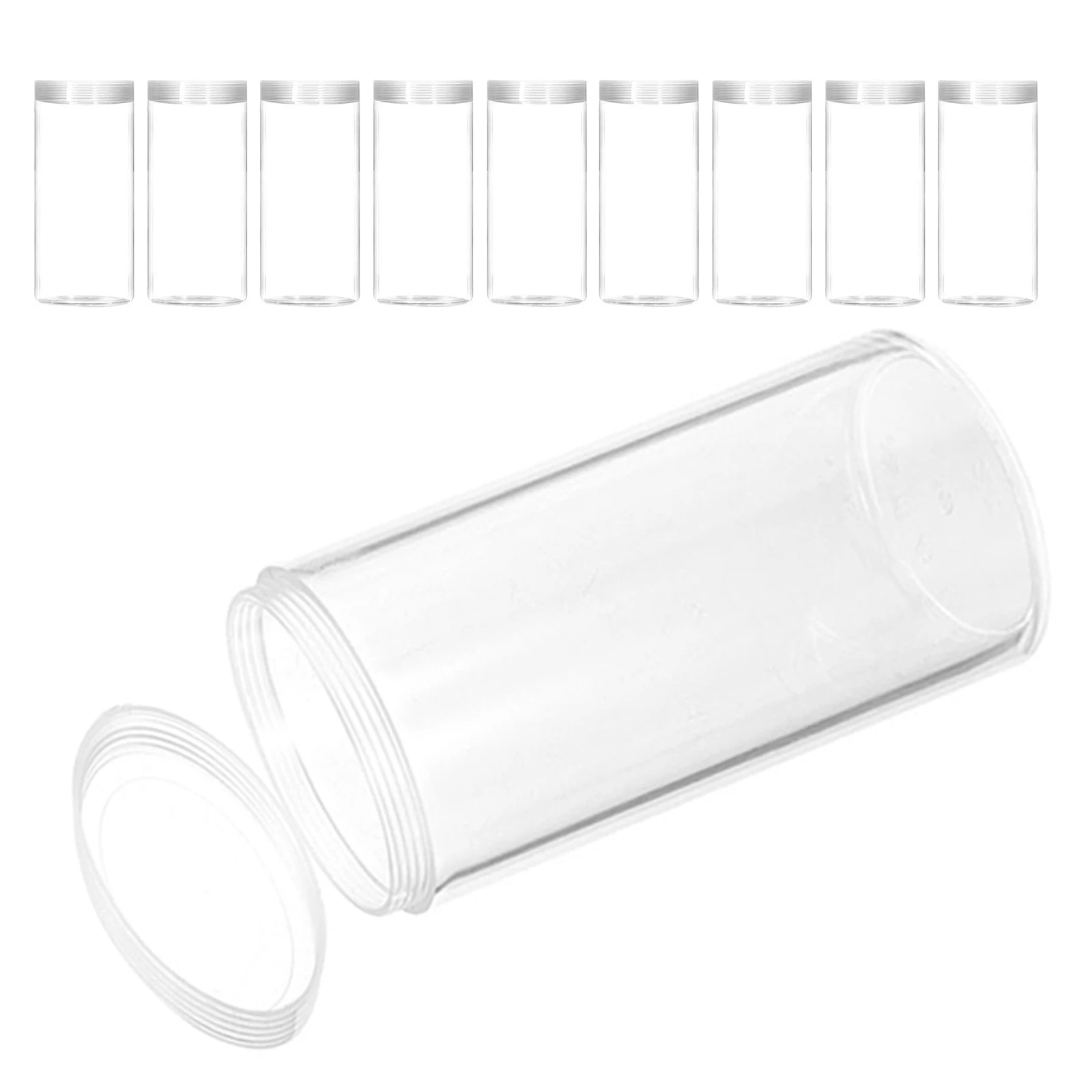 10Pcs Plastic Coin Storage Tubes Secure Fit for All Coins Easy Access Display Container Collecting Essential Coin Tubes