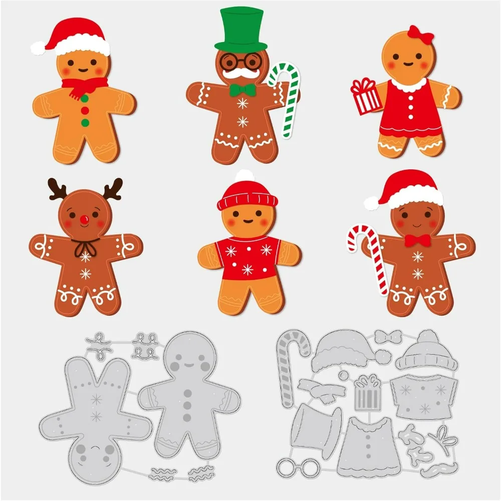 Gingerbread Man Metal Die Cuts Carbon Steel Die Cut Embossing for Scrapbooking Card Making Thickness: 0.8mm