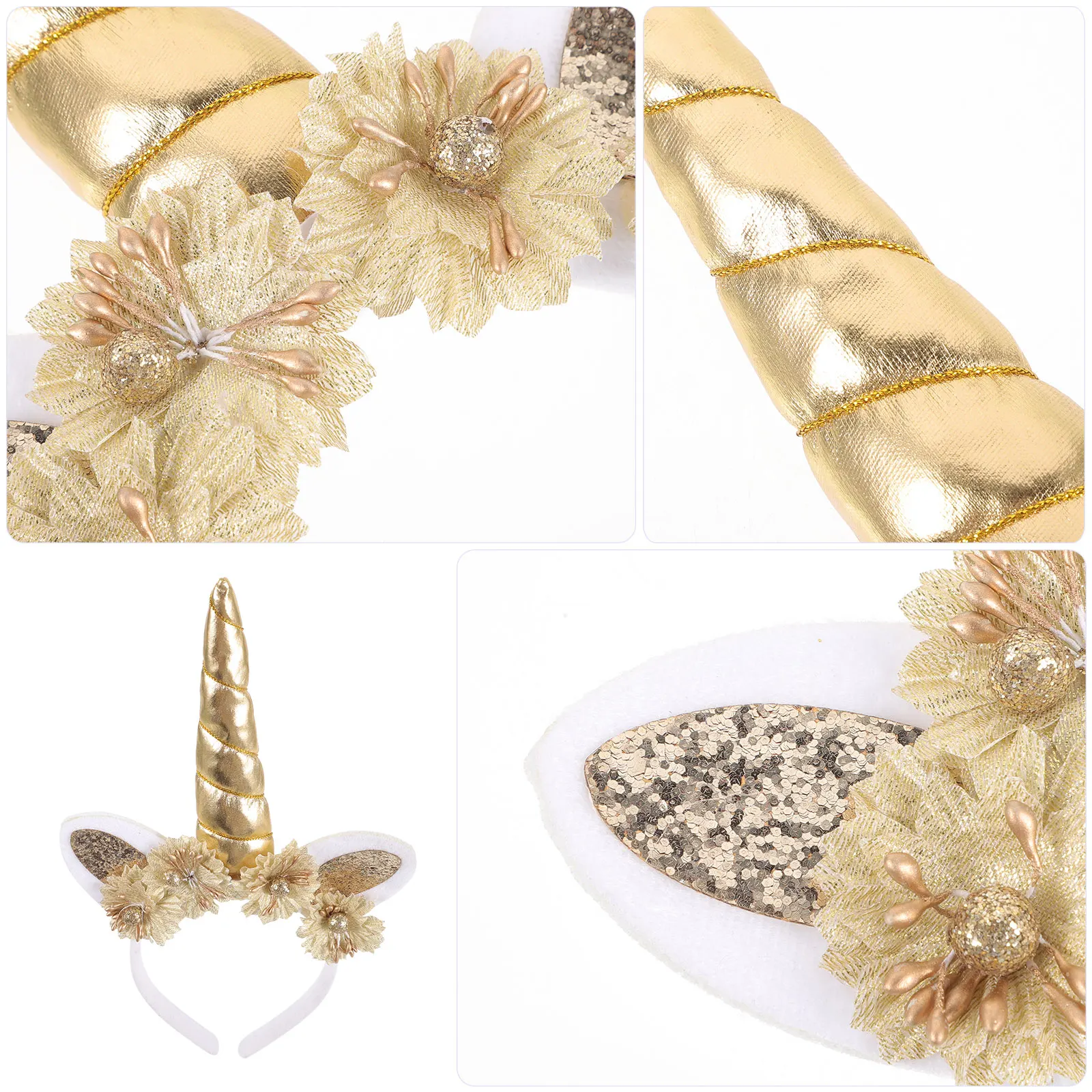

Headb Princess Birthday Party Childrens Baby Flower Hair Accessory Gold Headwear Accessories Girls Dress Decor