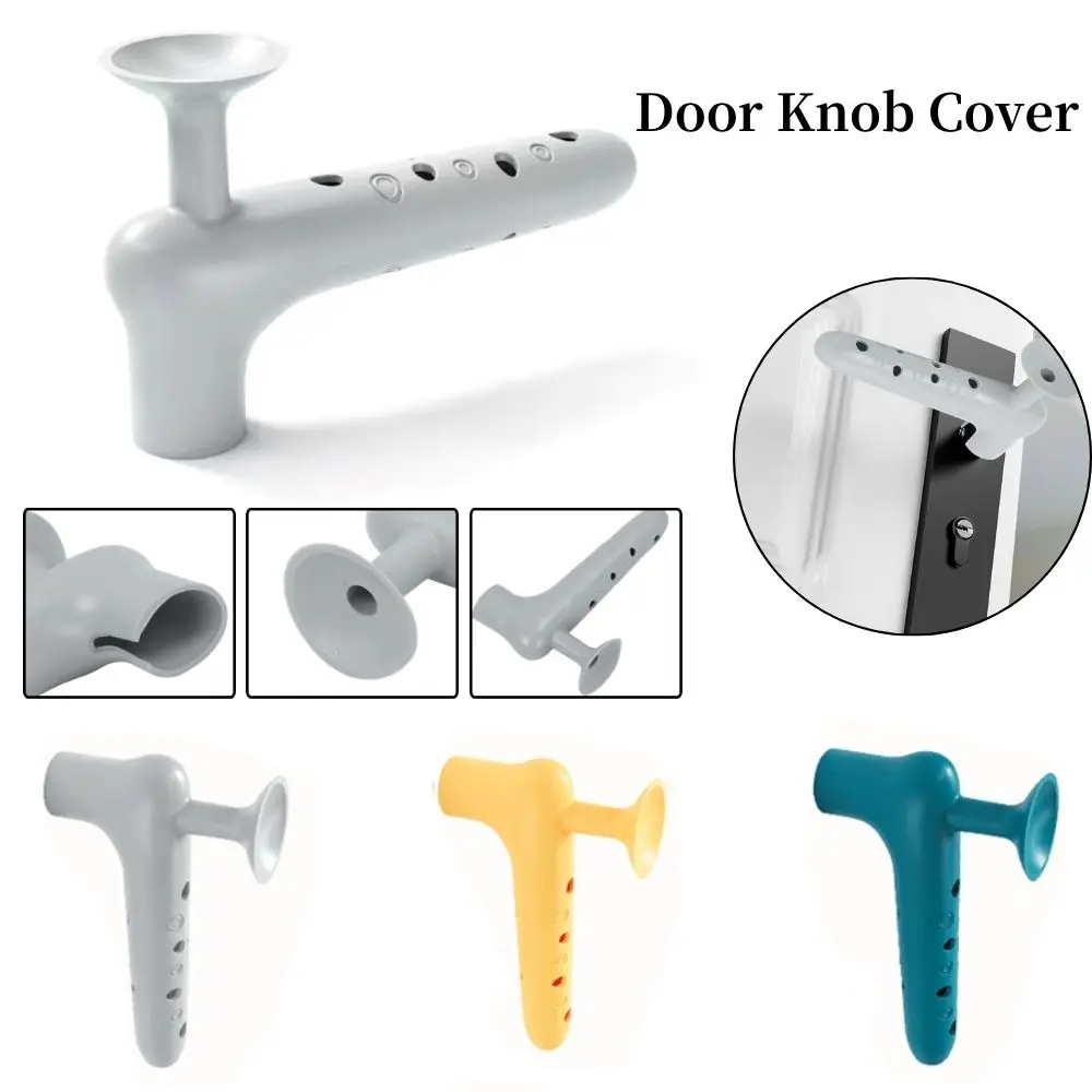 Anti-collision Door Knob Cover Safety Cover Noiseless Suction Door Knob Covers L Shaped Silicone Door Handle Protective Cover