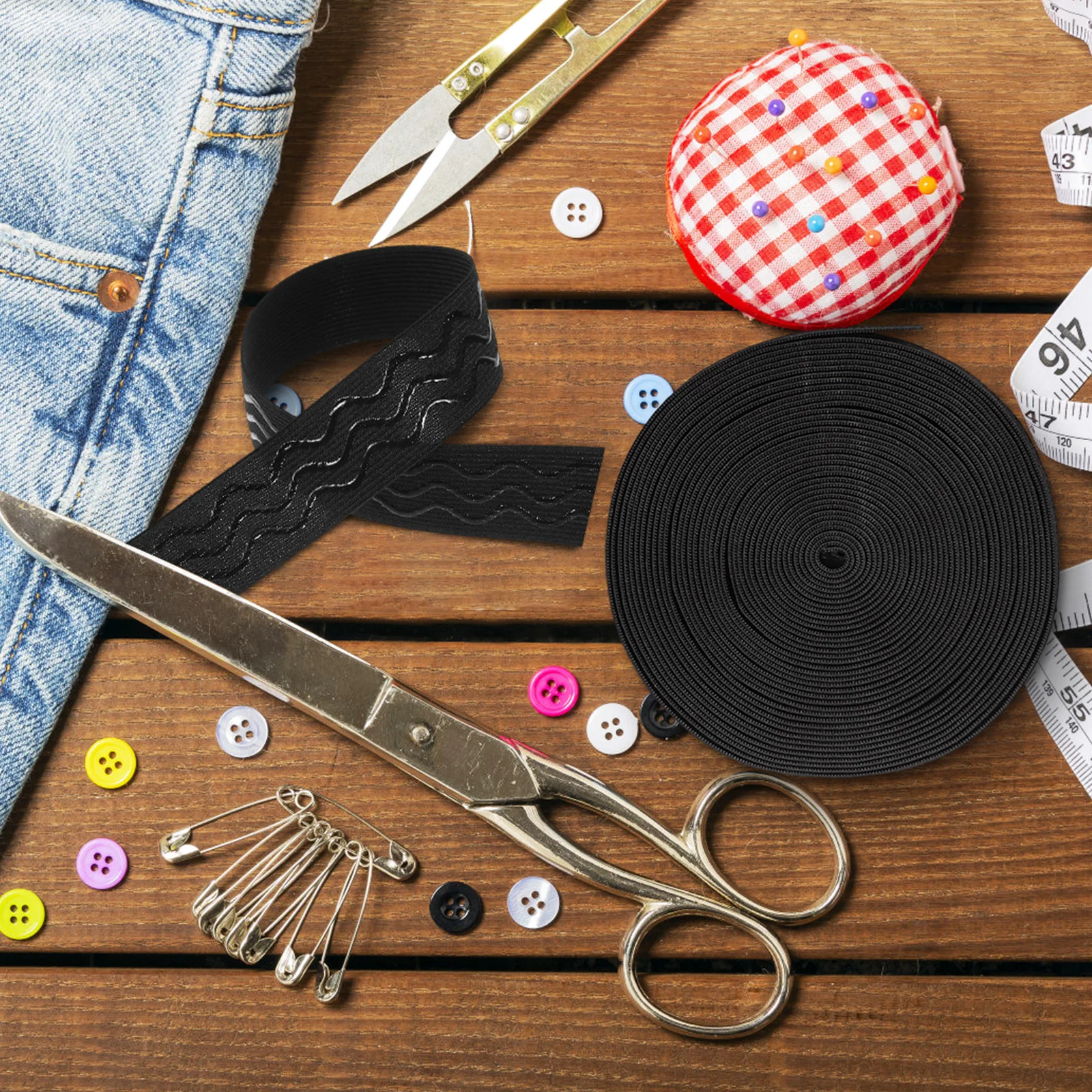 

1pcs 1 Roll Black Non Slip Elastic Ribbon Wide Flat Stretch Band For Sewing Waistband Diy Crafts Grip Strips Elastic Bands Pants