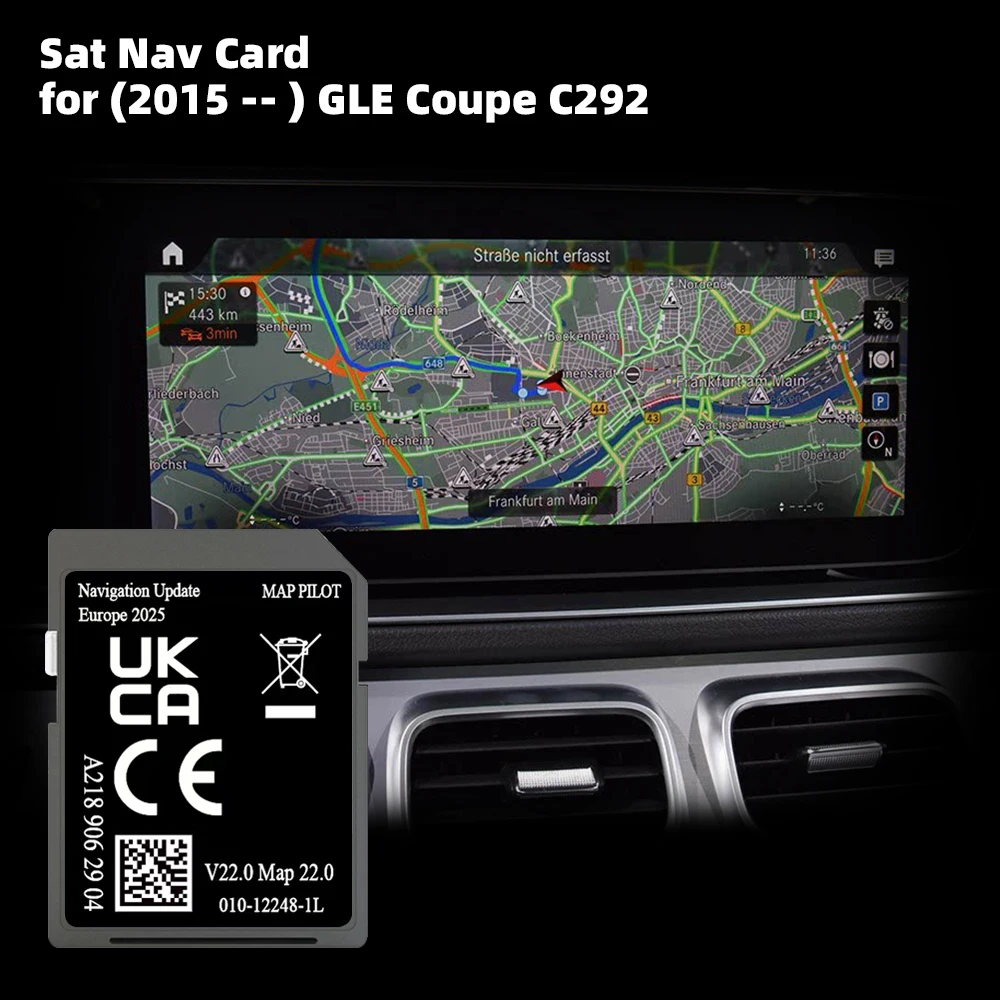 Für Mercedes GLE C292 2015-Auto 32 GB Abdeckung Europa Spanien Karte Sat Navi Speicher SD Karte