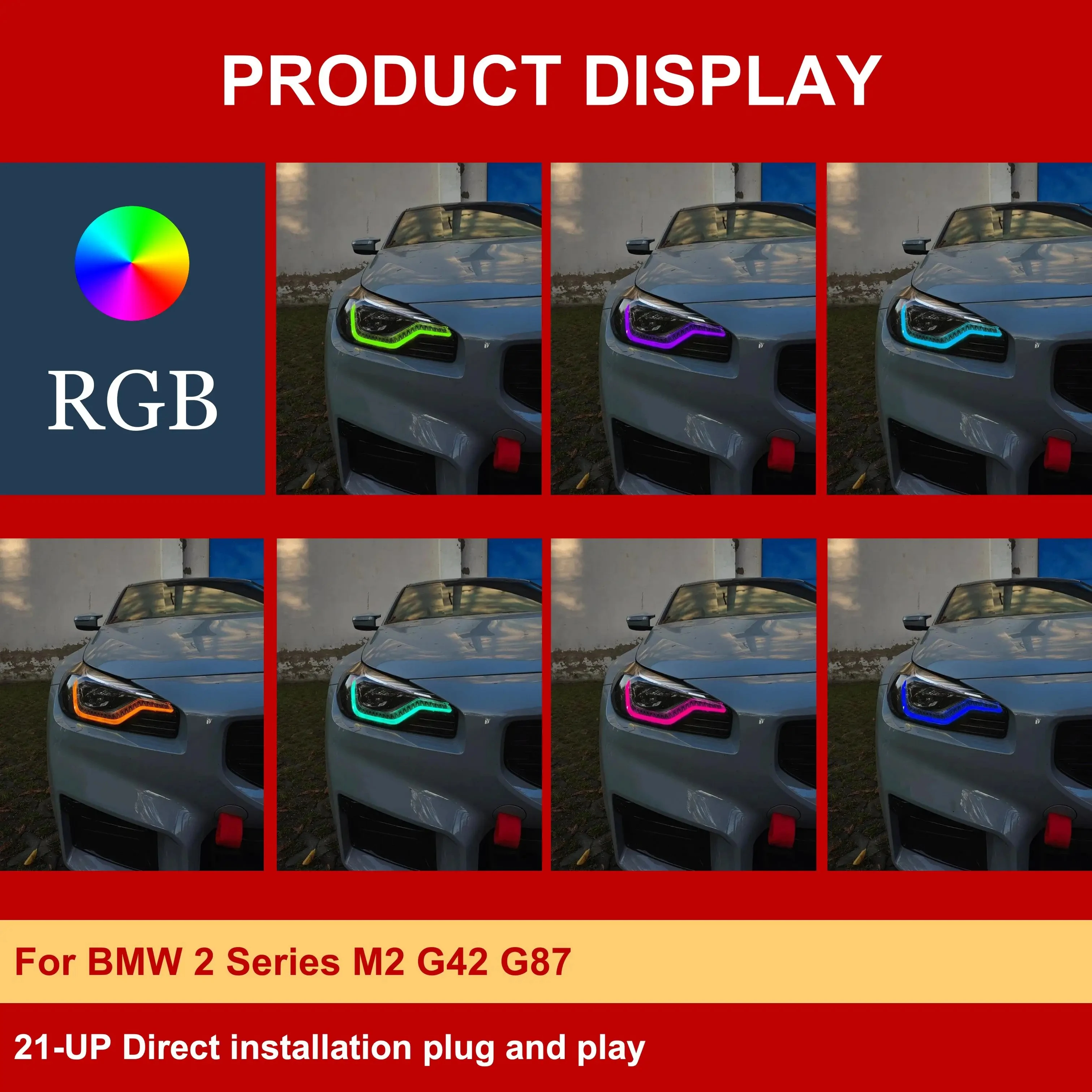 RGB Multiple colors DRL MODULE LED Boards Angel eyes Blue 63115A3DC94 For 2022-2024 BMW 2 series G42 M2 G87 M235i CSL EU