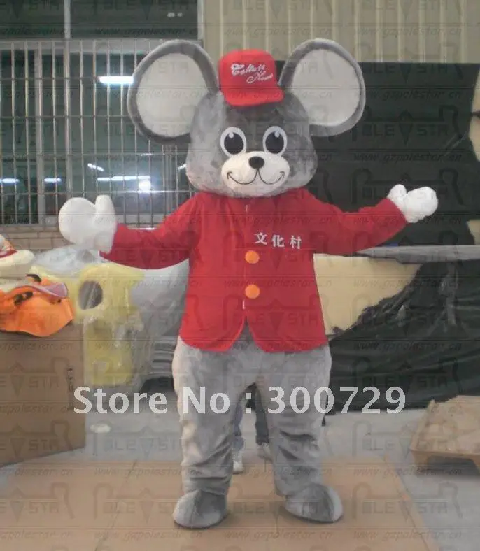 

New Adult Character Red T-shirt Mouse Mascot Costume Halloween Christmas Dress Full Body Props Outfit Mascot Costume