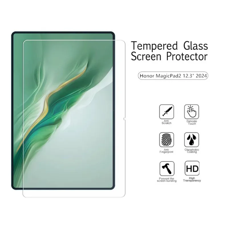 2Pcs Tempered Glass Film For Huawei Honor MagicPad2 12.3 inch 2024 ROD2-W09 9H HD Anti Scratch Screen Protector Accessories film