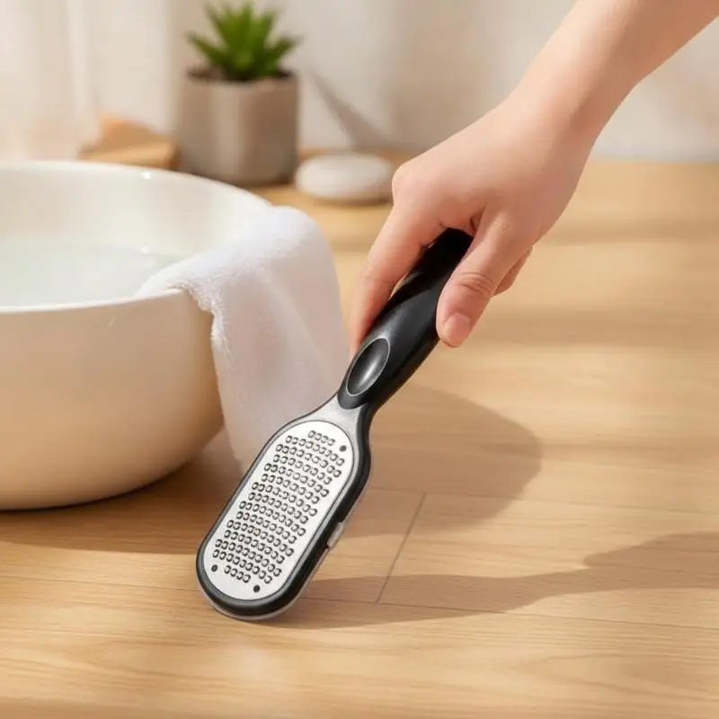 Dead Skin Remover for Feet Heavy-Duty Stainless Steel Painless Foot File with Splash Guard 1Pcs