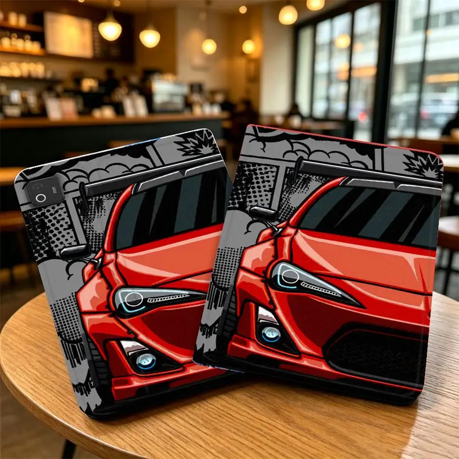 with Pencil Slot Case for Xiaomi Pad 5 6 7 8 Pro Pad 6s Pro 7 Ultra Redmi Pad SE K Pad 8.8 9.7 12.4 Inch Tokyo Drift Sports Car
