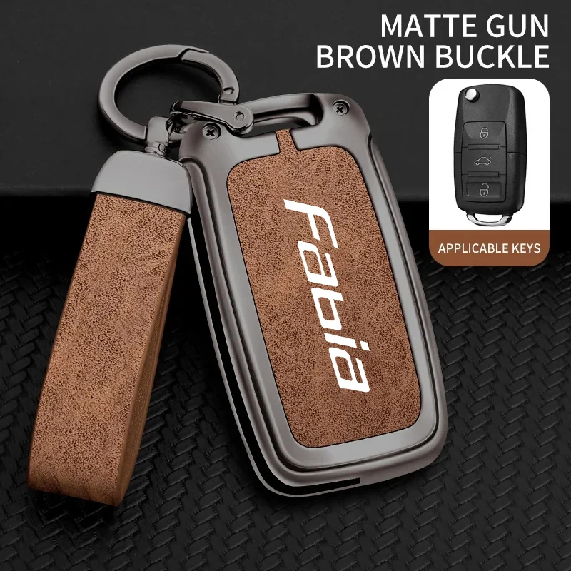 

Zinc Alloy Car Remote Key Case Cover For Skoda Fabia Remote Control Protector For Škoda Fabia MK 1 2 3 Auto Keychain Accessories