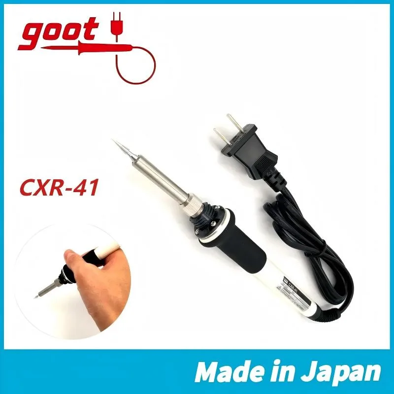 GOOT CXR-41 Precision PCB Soldering Iron - 220V/110V 30W, Made in Japan, Fast Heat for Electronics Repair & DIY
