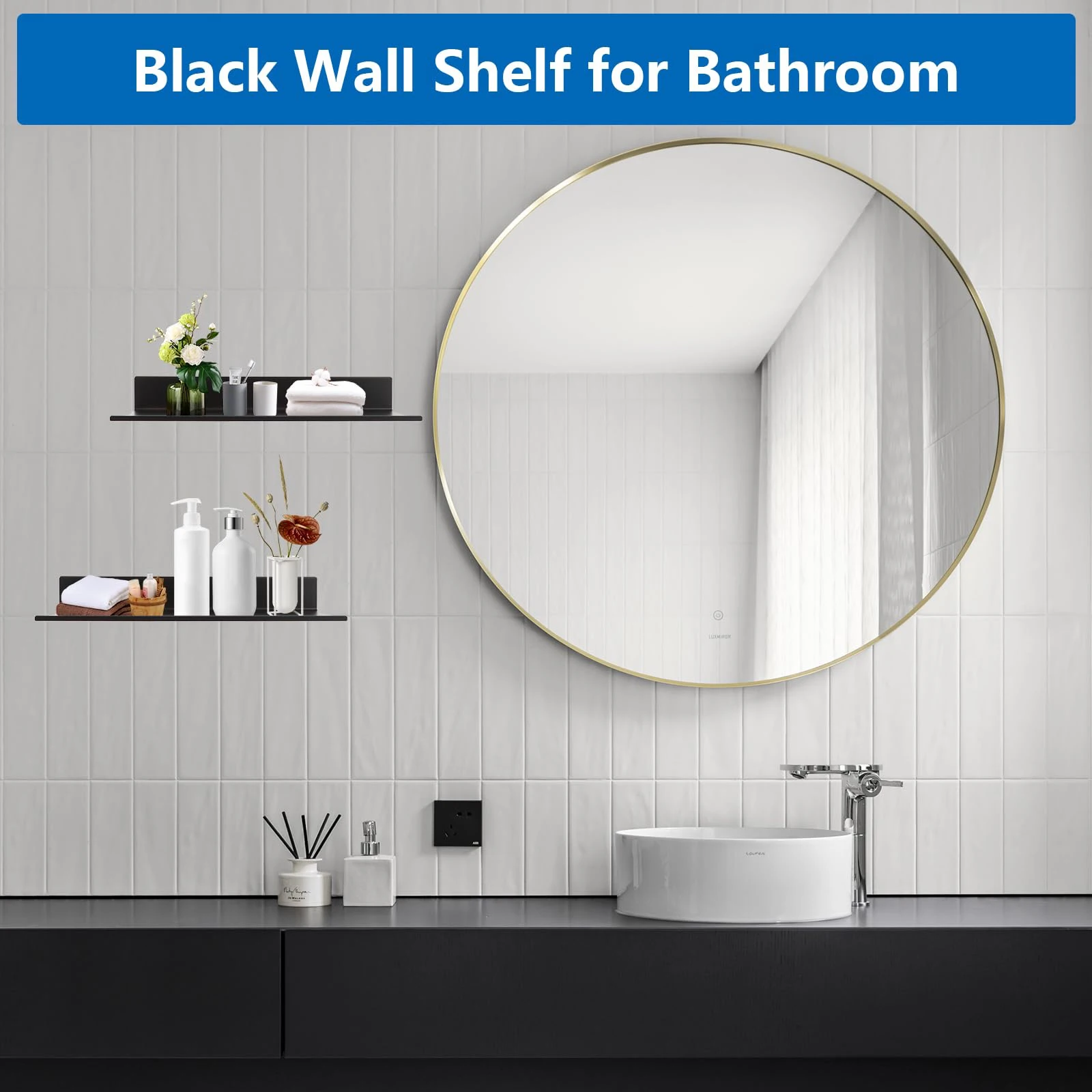 Floating Bathroom Shelves Without Drilling Storage Wall Rack Home Organizer Ledge Hardwares Cabinet Kitchen Toilet Accessories