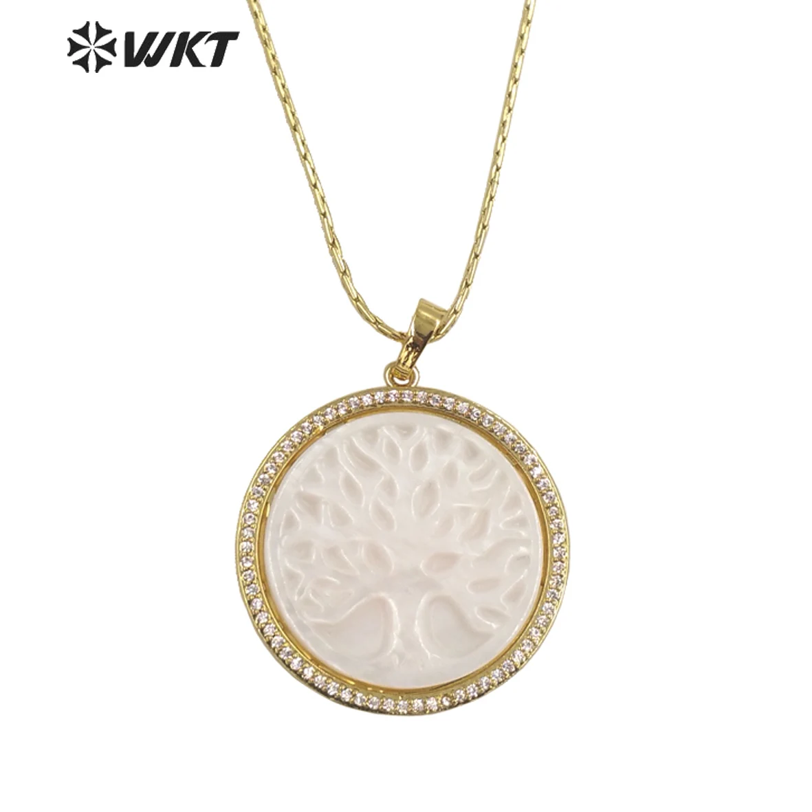 WT-MN981  WKT 2023 Cute Style Natural Shell & Zircon Best Chain Design New SALE  Jewelry Chain Necklace For Women Party