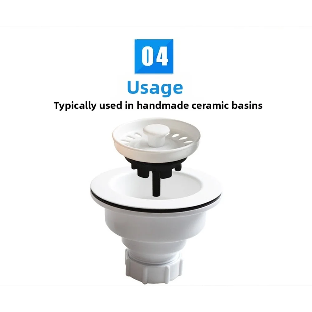 

Sink Strainer 74mm White Sink Drain Strainer Basket Cover Sink Stopper For Washbasin Sink Bathroom Kitchen Spare Parts