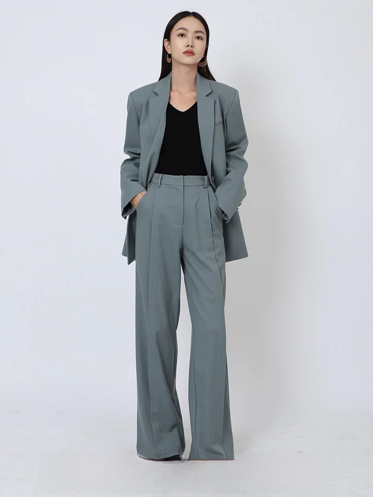 

Женский повседневный костюм WenYu: пиджак и брюки, весна-осень, новый профессиональный комплект из двух предметов, однотонный, для офиса и повседневной носки
