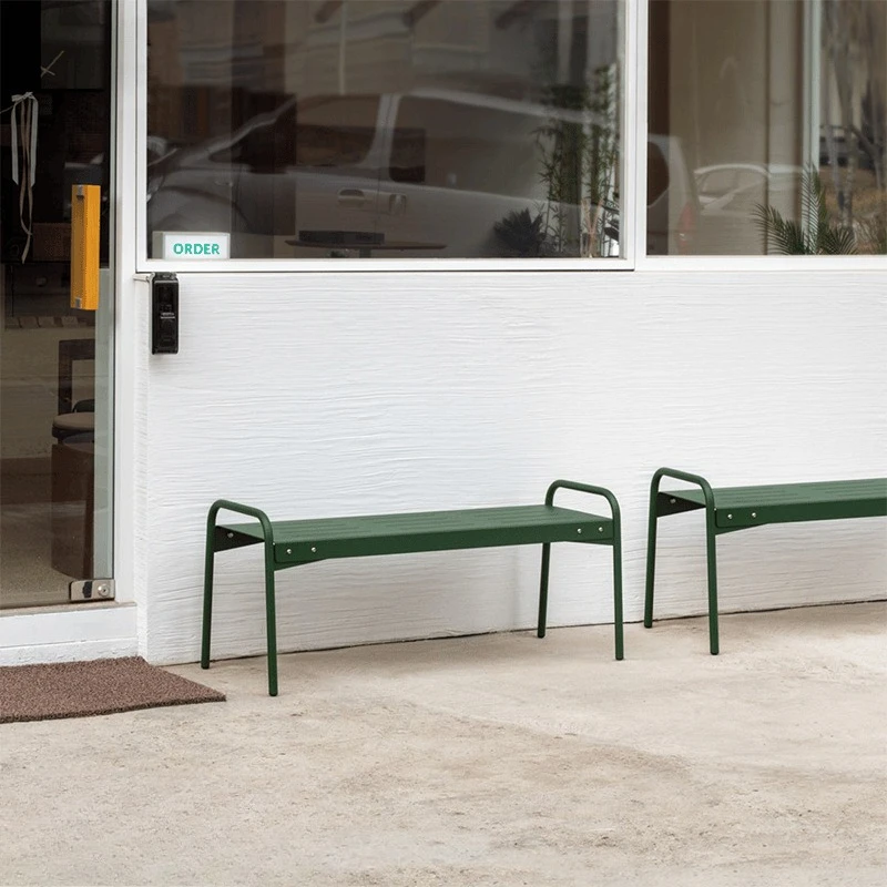 Iron Park Bench Courtyard Cafe Gym Rest Chair Dopamine Color