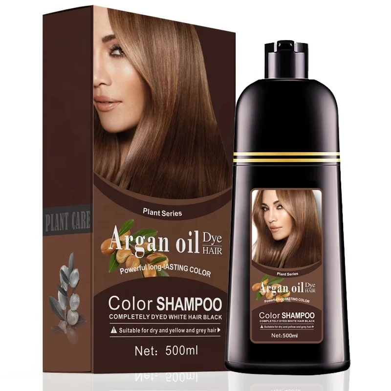 Mokeru Natural Brown Color Permanent Hair Colour Shampoo Long Lasting Hair Dye Shampoo For women professional hair dye