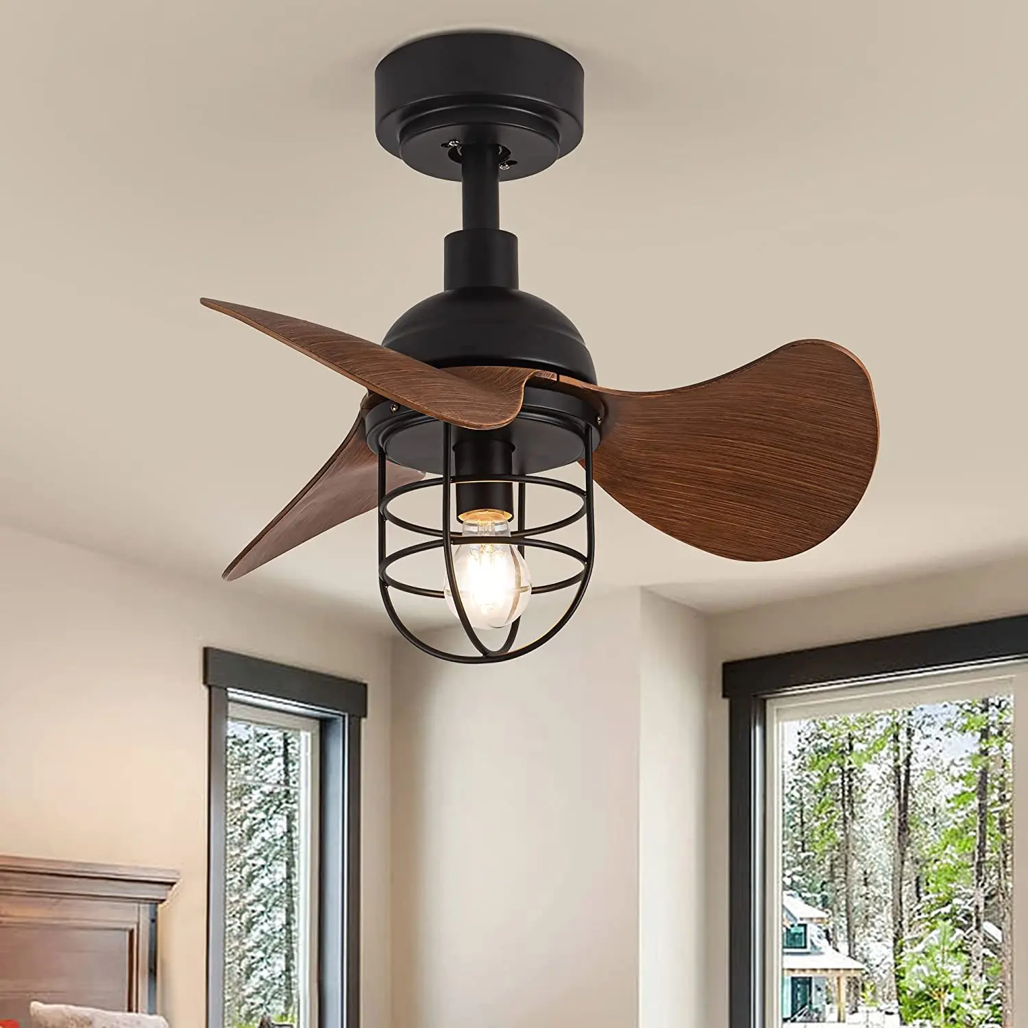 Ceiling Fans with Lights Remote Control Outdoor Ceiling Fan With Noiseless Reversible DC Motor Suitable For Small Spaces