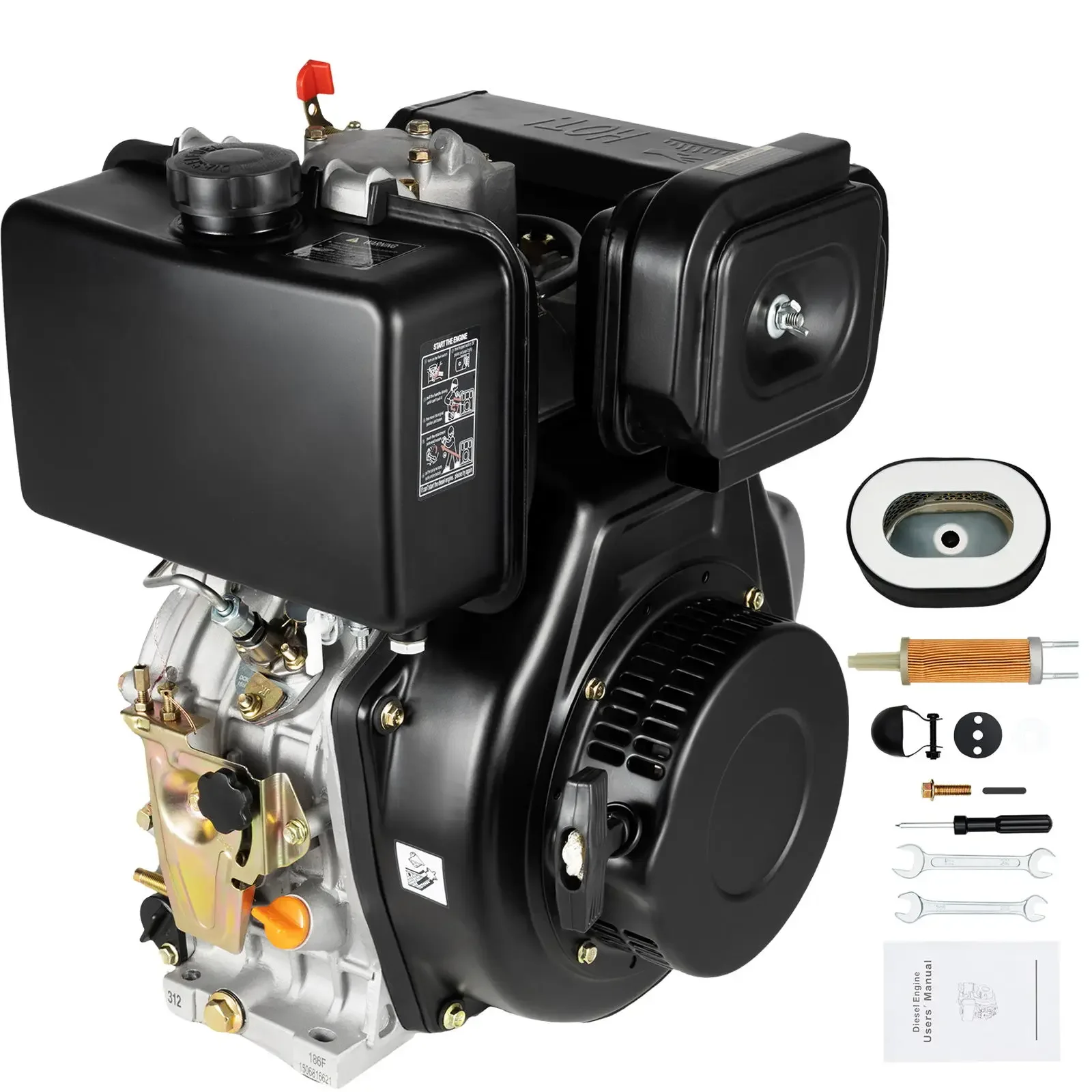 

418CC 10HP Diesel Motor Engine Heavy Single Cylinder Air-Cooled Recoil 6.3KW Motor for Agricultural Machinery