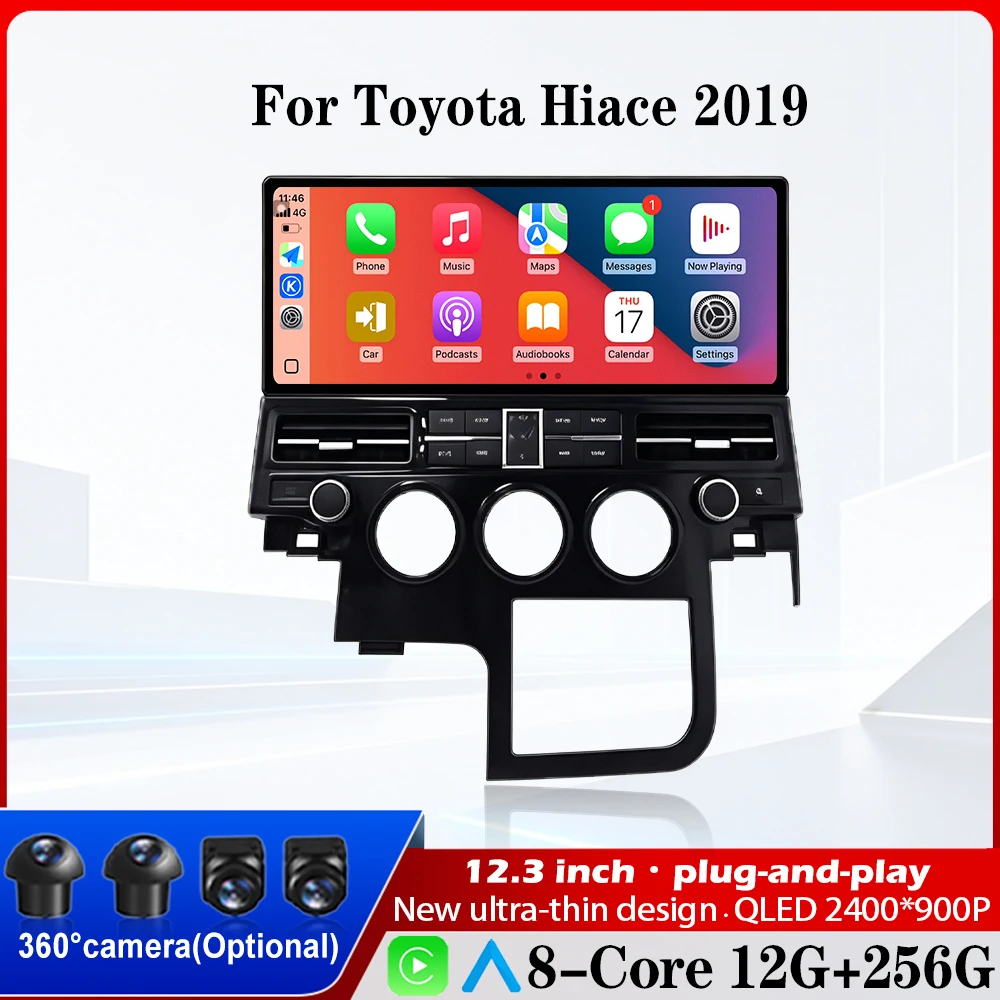 Android OS For Toyota Hiace 2019 Car Radio Multimedia Player DSP Stereo WiFi 4G BT GPS Navigation Head Unit