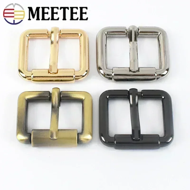 10Pcs Meetee 10-38mm Metal Adjustable Buckles for Bag Strap Leather Backpack Belt Roller Pin Buckle DIY Hardware Accessories