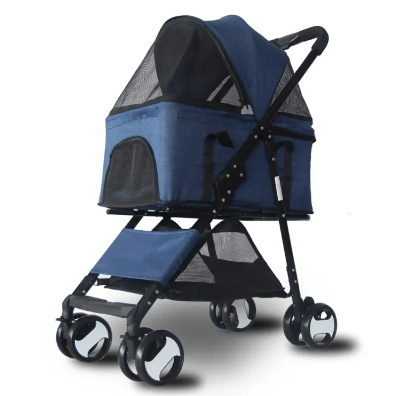 Pet Supplies & Pet Luxury Travel 4 Wheel Folding Dog Strollers Small Dogs Pet Stroller For Dogs