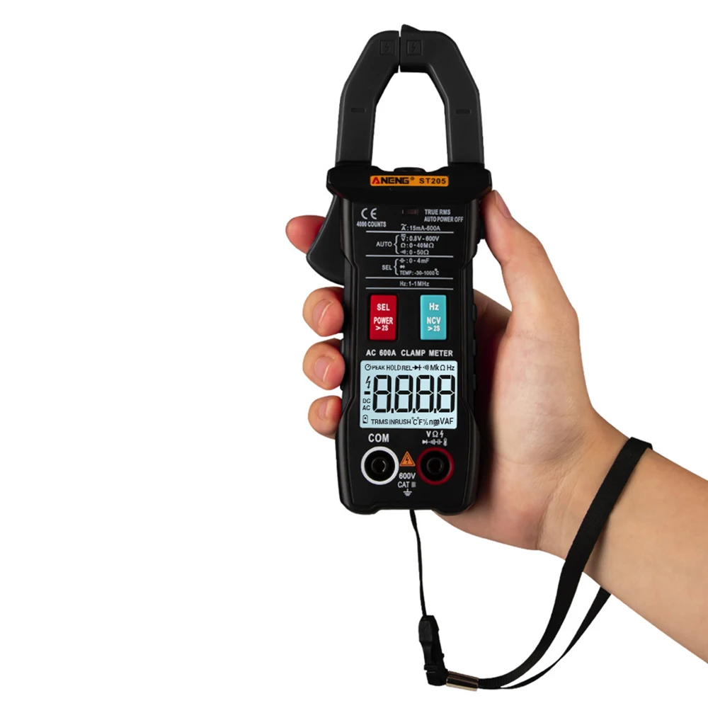 

ST205 4000 отсчетов, полностью интеллектуальный автоматический диапазон, цифровой мультиметр True RMS, клещи, напряжение переменного/постоянного тока, сопротивление NCV, авто