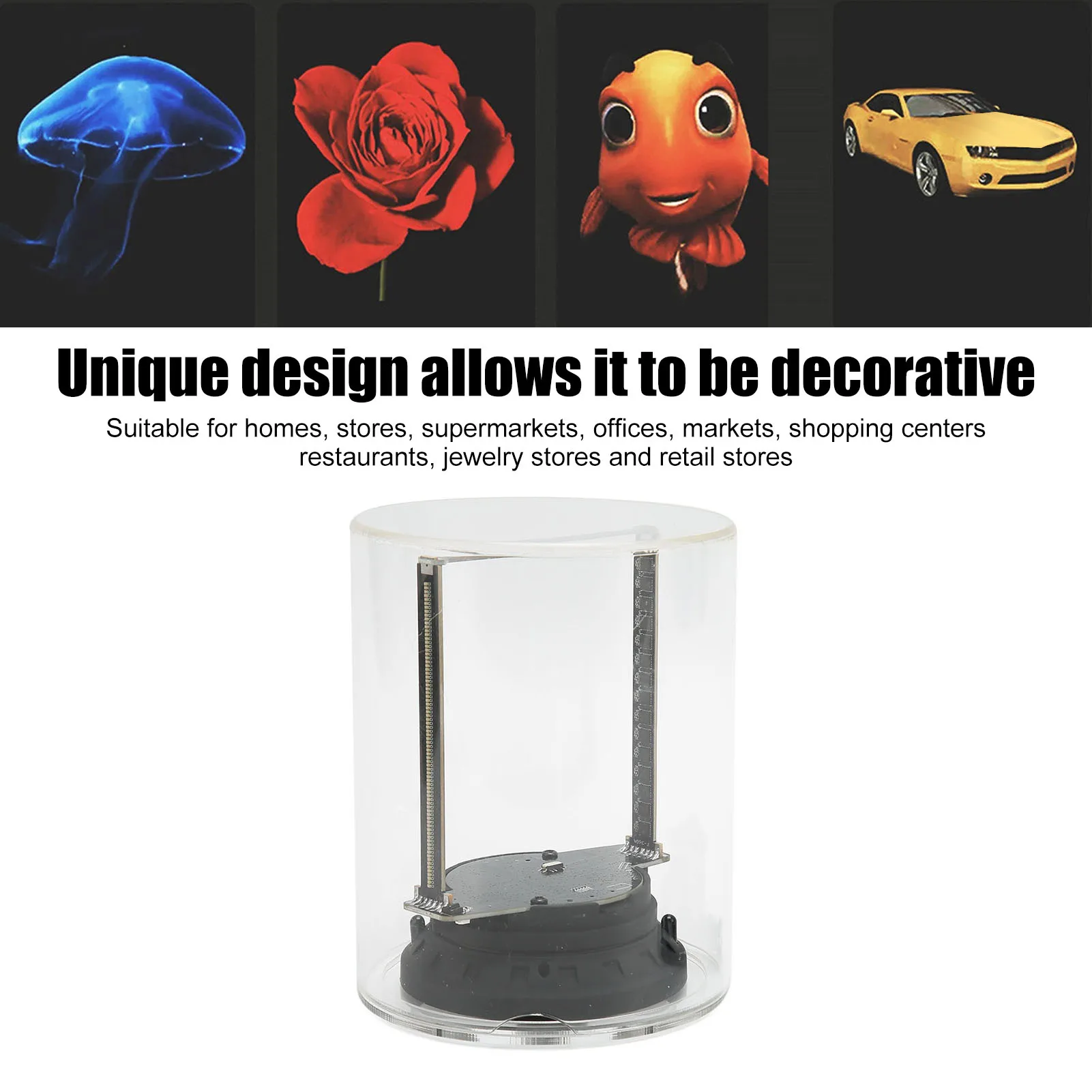 

Вентилятор с 3D-голограммой Вентилятор с 3D-голограммой 160 светодиодов Встроенная карта памяти 32 ГБ Приложение Управление Wi-Fi Голографический дисплей с прозрачной крышкой 3,9 дюйма