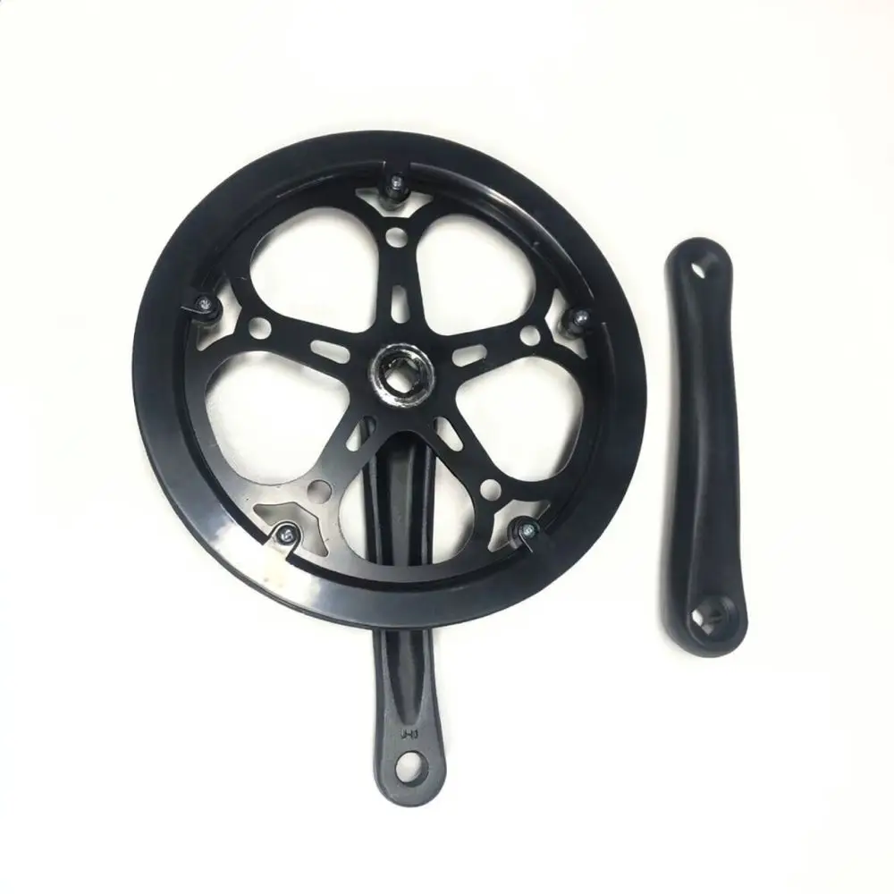 48T Folding Bicycle Crankset 170mm Aluminum Square Taper Chainwheel Protection Cover Bike Transmission Repair Parts