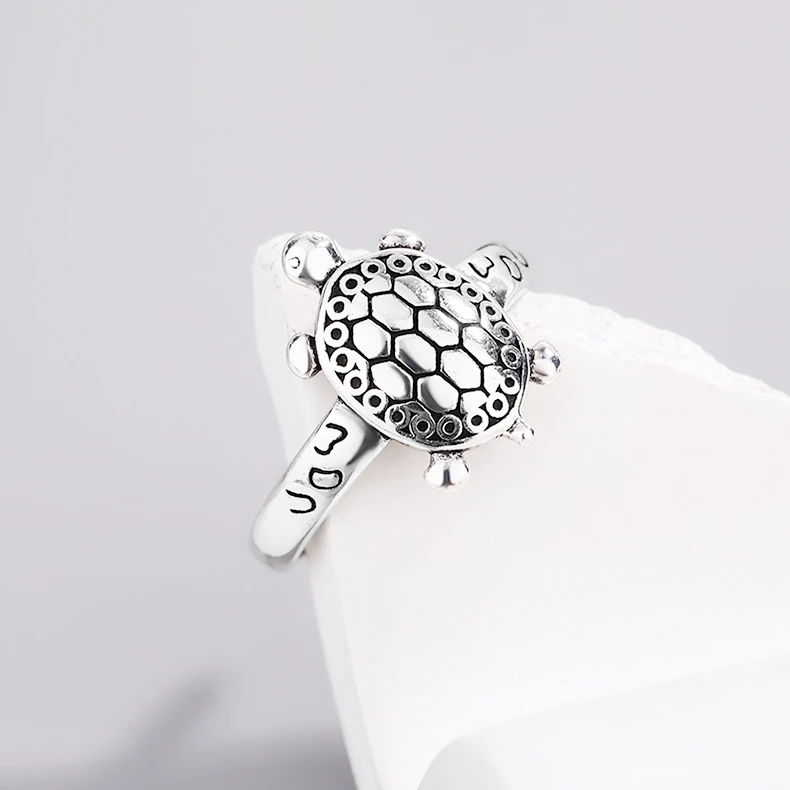 Vintage Cute Mini Turtle Hot Sale Silver Color Resizable Opening Ring For Women Fashion Jewelry