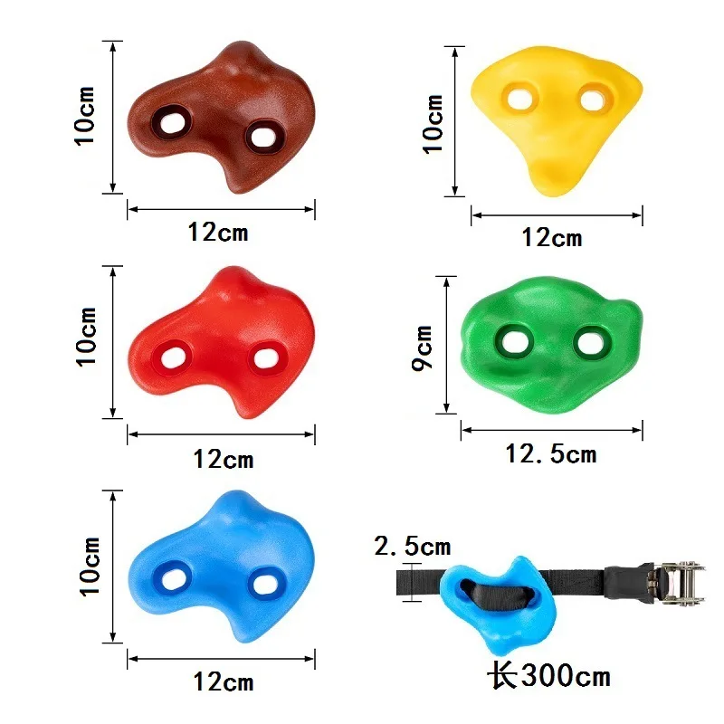 Tree Climbing Holds Set With Ratchet Straps Heavy Duty Non Damaging Textured Hand Grips Equipment For Outdoor Park Backyard