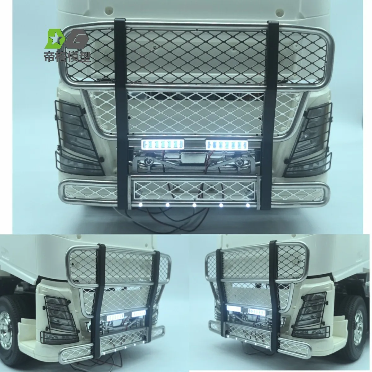 1/14 RC Truck Grille Guard Bull Bar Animal Guard For Tamiya Volvo FH16 Series 4x2 6x4 8x4 1/14 RC Tractor Timber Truck Tow Truck
