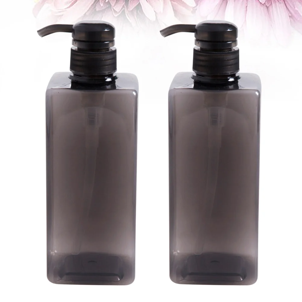 

2Pcs 600Ml Refillable Plastic Lotion Bottles Smooth Pump Nozzle for Shampoo Conditioner Home Bathroom Travel Black Transparent