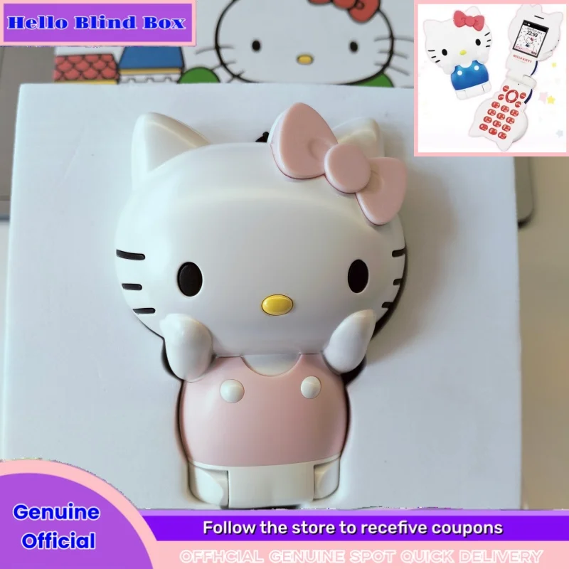 

Sanrio 4 г складной телефон Hello Kitty аниме периферийные устройства функция вызова многоязычное переключение детей подарки на Хэллоуин ремешок